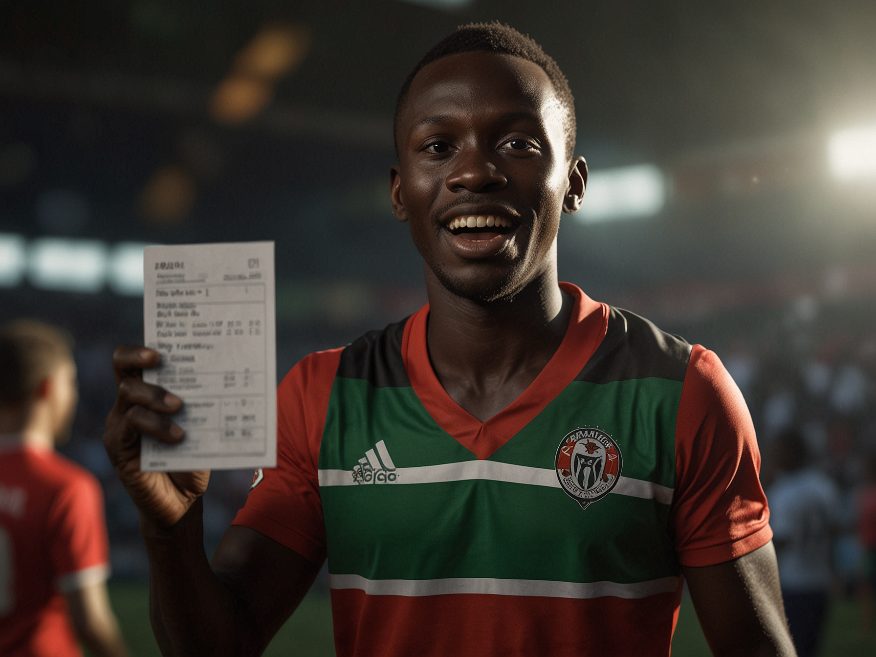 Kenyan football fan celebrating a win